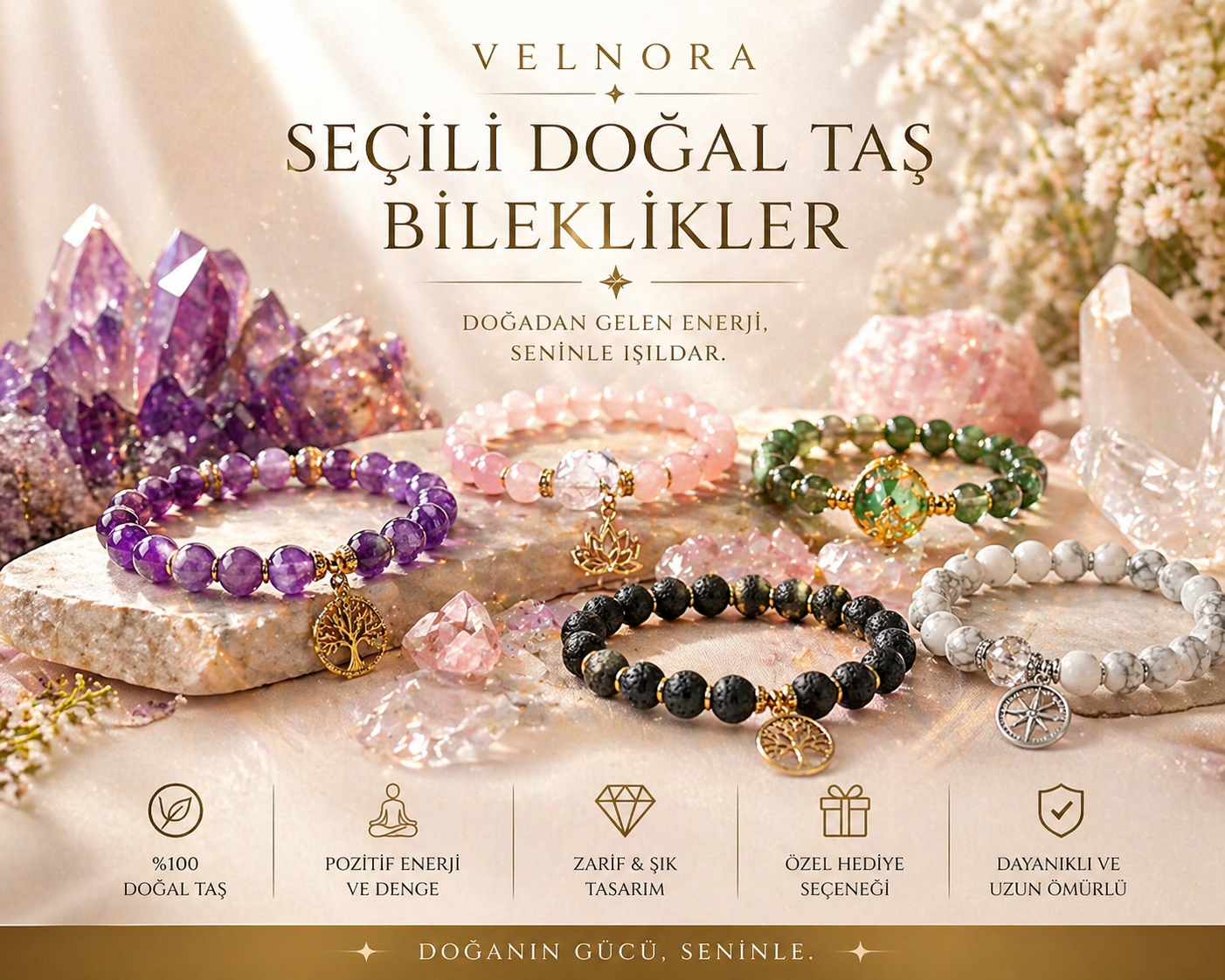Seçili Doğal Taş Bileklikler