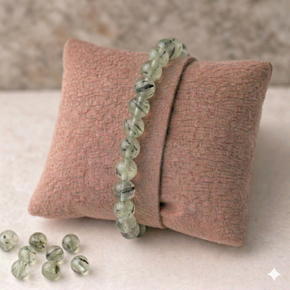 Prehnit (Prehnite) Doğal Taş Bileklik – Ferah Yeşil Seri