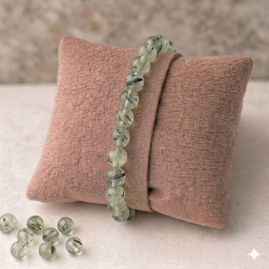 Prehnit (Prehnite) Doğal Taş Bileklik – Ferah Yeşil Seri