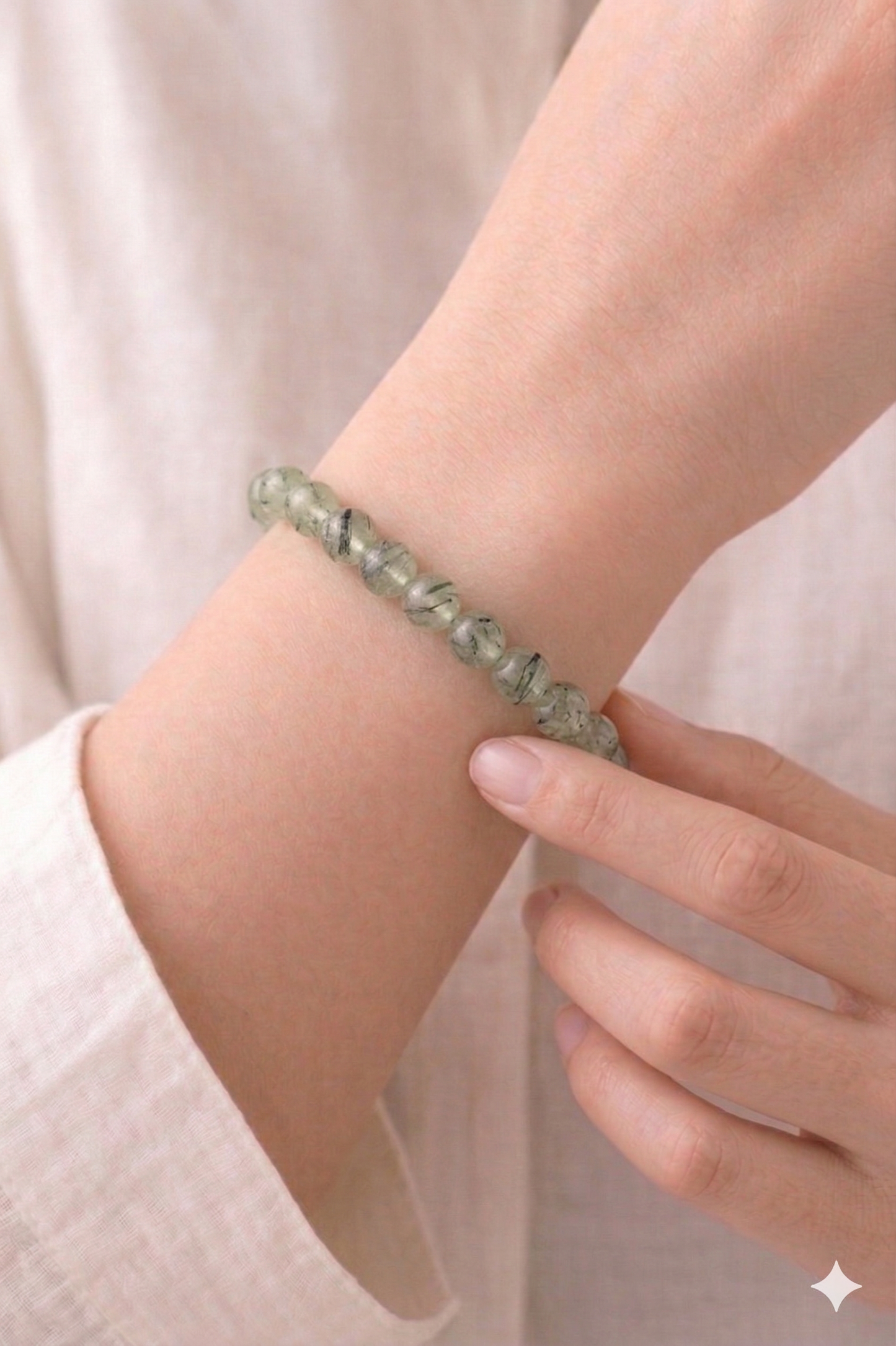Prehnit (Prehnite) Doğal Taş Bileklik – Ferah Yeşil Seri