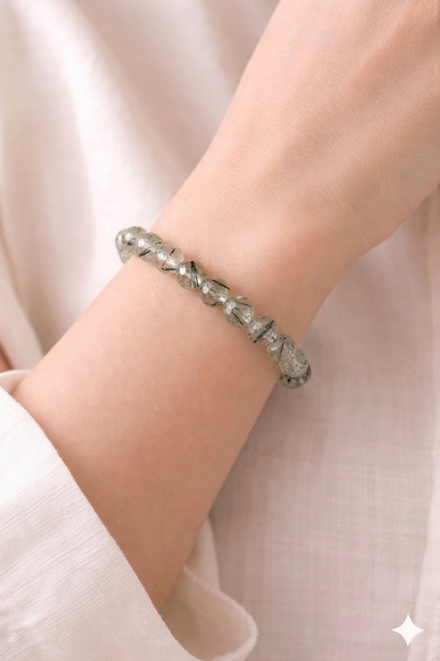 Prehnit (Prehnite) Doğal Taş Bileklik – Ferah Yeşil Seri